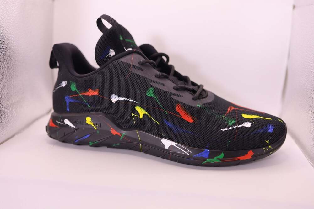 Soulsfeng Olympic Spray Paint Splatter Men's Running Shoes Size 13 - Picture 2 of 16